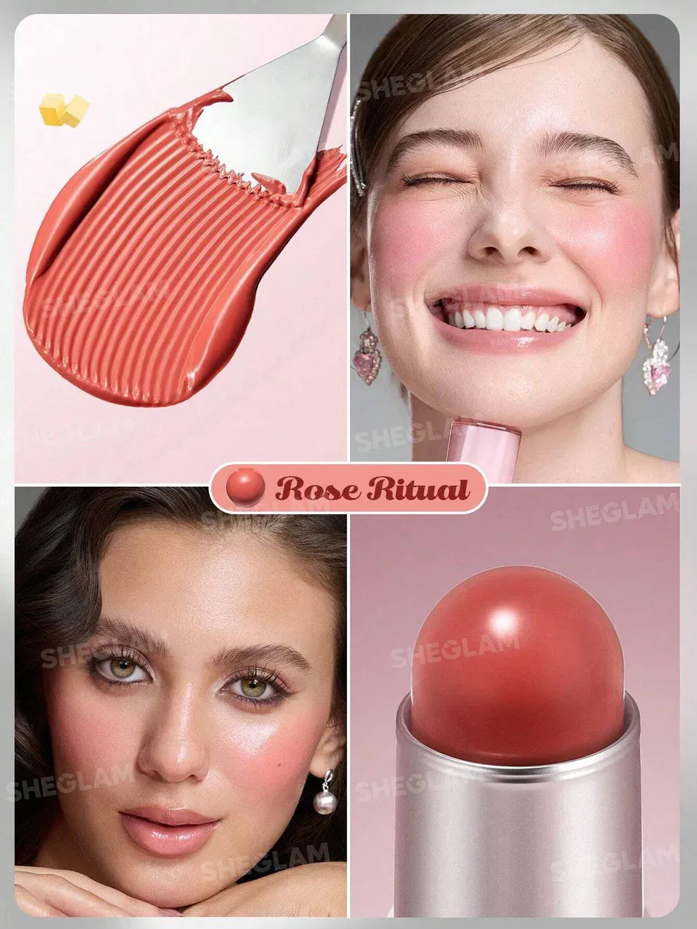 SHEGLAM Buttery Bliss Blush Stick – Creamy Dewy Blush for a Natural Glow