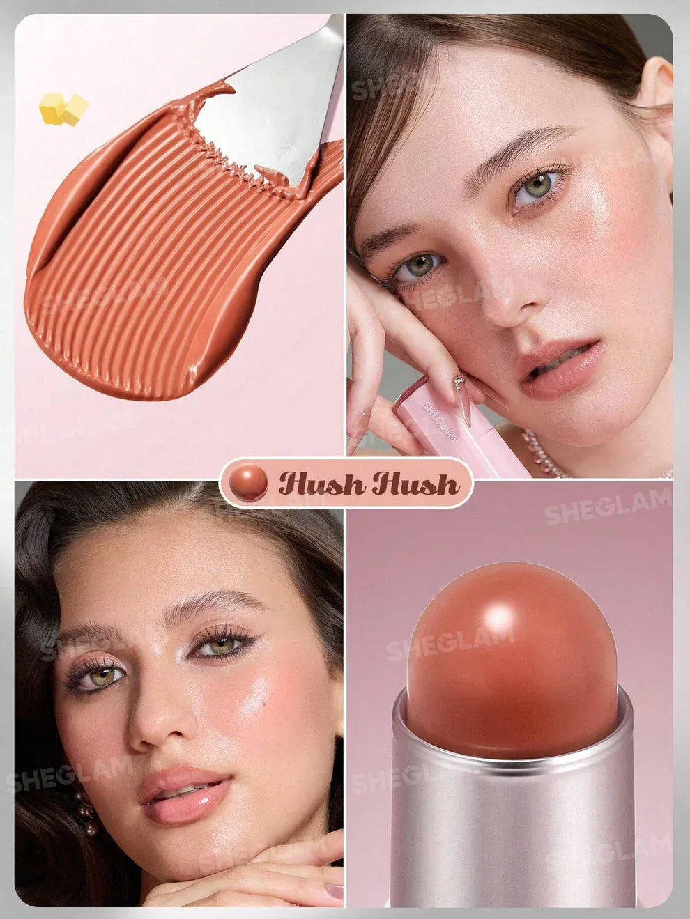 SHEGLAM Buttery Bliss Blush Stick – Creamy Dewy Blush for a Natural Glow