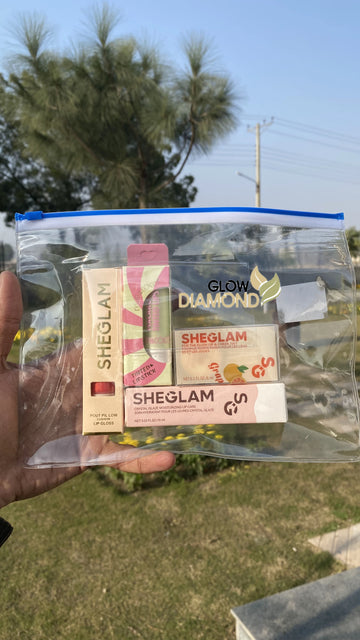 Deal No 13. Sheglam Pout Pillow Lip Gloss+Sheglam Lip & Cheek Tint+Kevin&Coco - TINTED LIPSTICK and Sheglam Crystal Glaze Moisturizing Lip Care