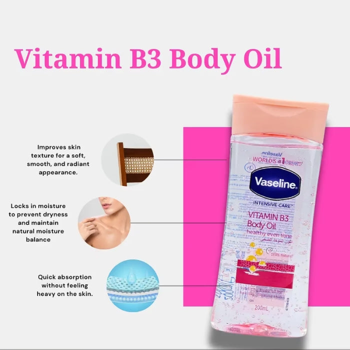 Vaseline Intensive Care Vitamin B3 Body Oil Healthy Even Tone 200ml vaseline-intensive-care-vitamin-b3-body-oil-healthy-even-tone-200ml